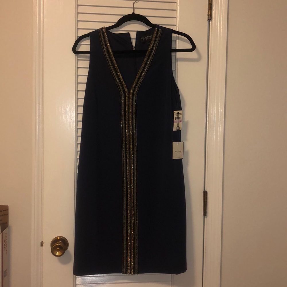 Navy blue dress with sequins